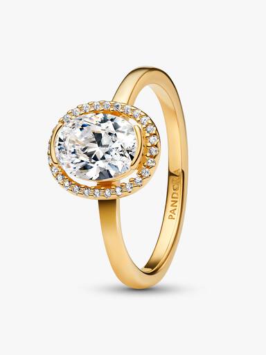 Bague Halo Ovale Scintillant
