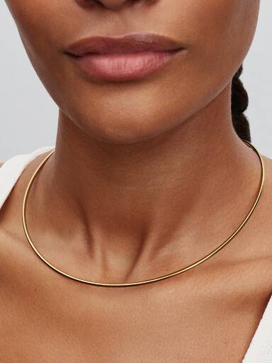 Collier Ras-de-Cou Maille Tube Doré