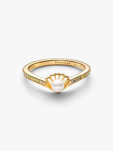 Bague Perle de Culture d’Eau Douce Traitée Princesse Disney Arielle Coquillage