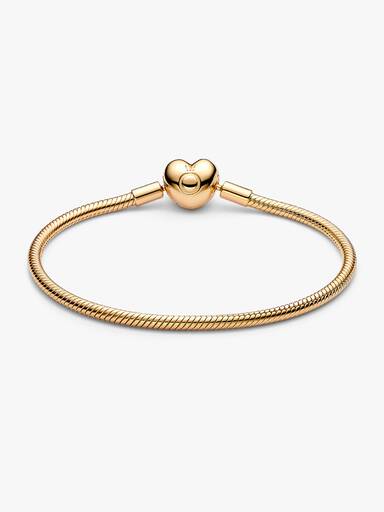 Bracelet Maille Serpent Fermoir Cœur Pandora Moments
