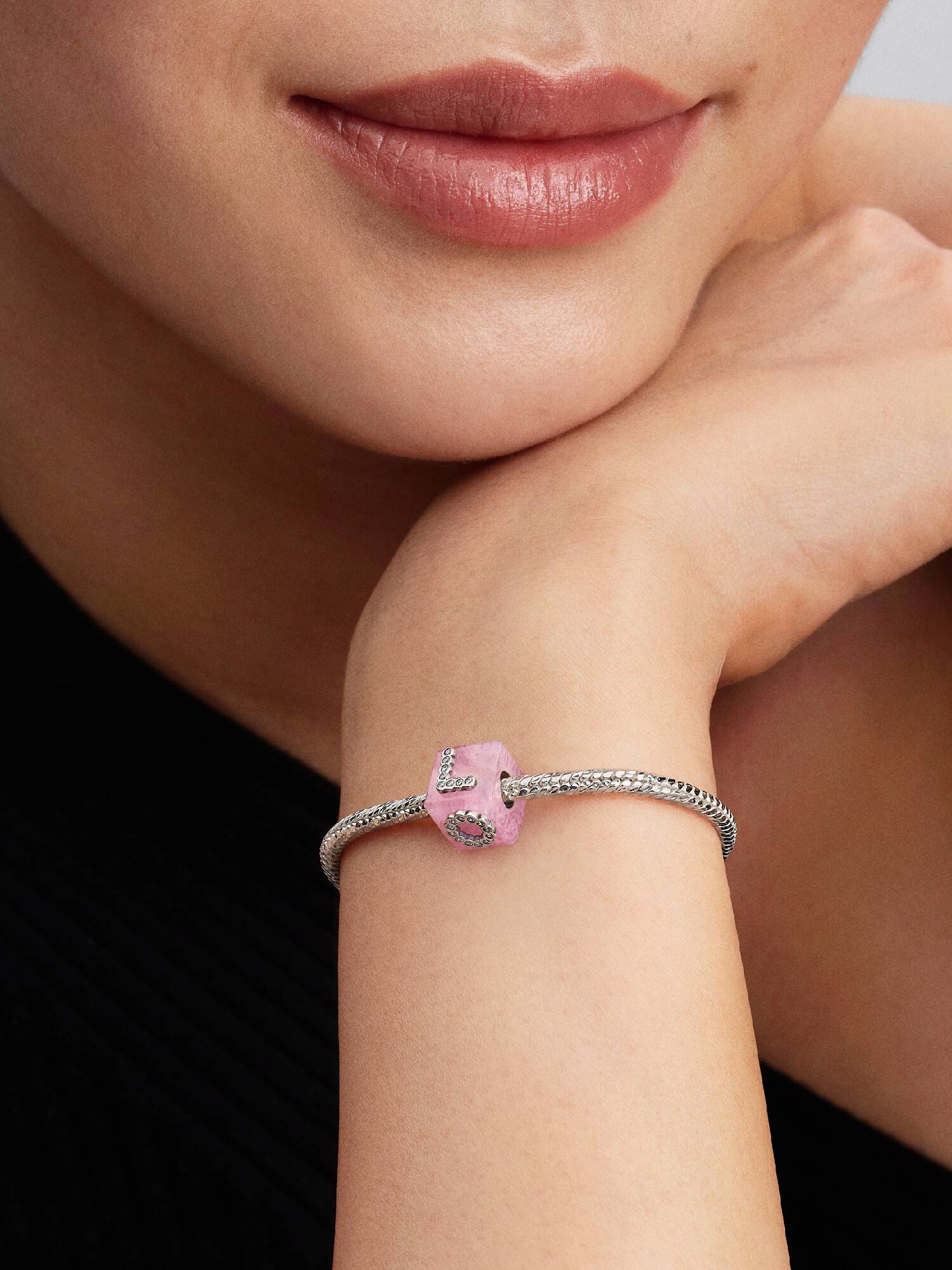 Charm Cube Love Murano Rose
