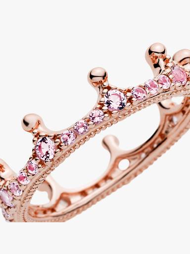 Bague Couronne Scintillante Rose
