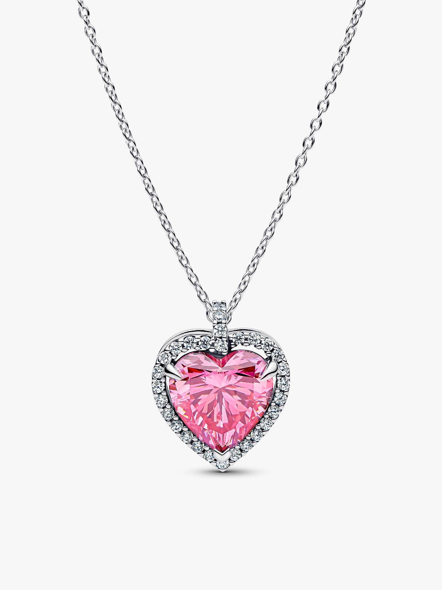 Collier Cœur Halo Rose