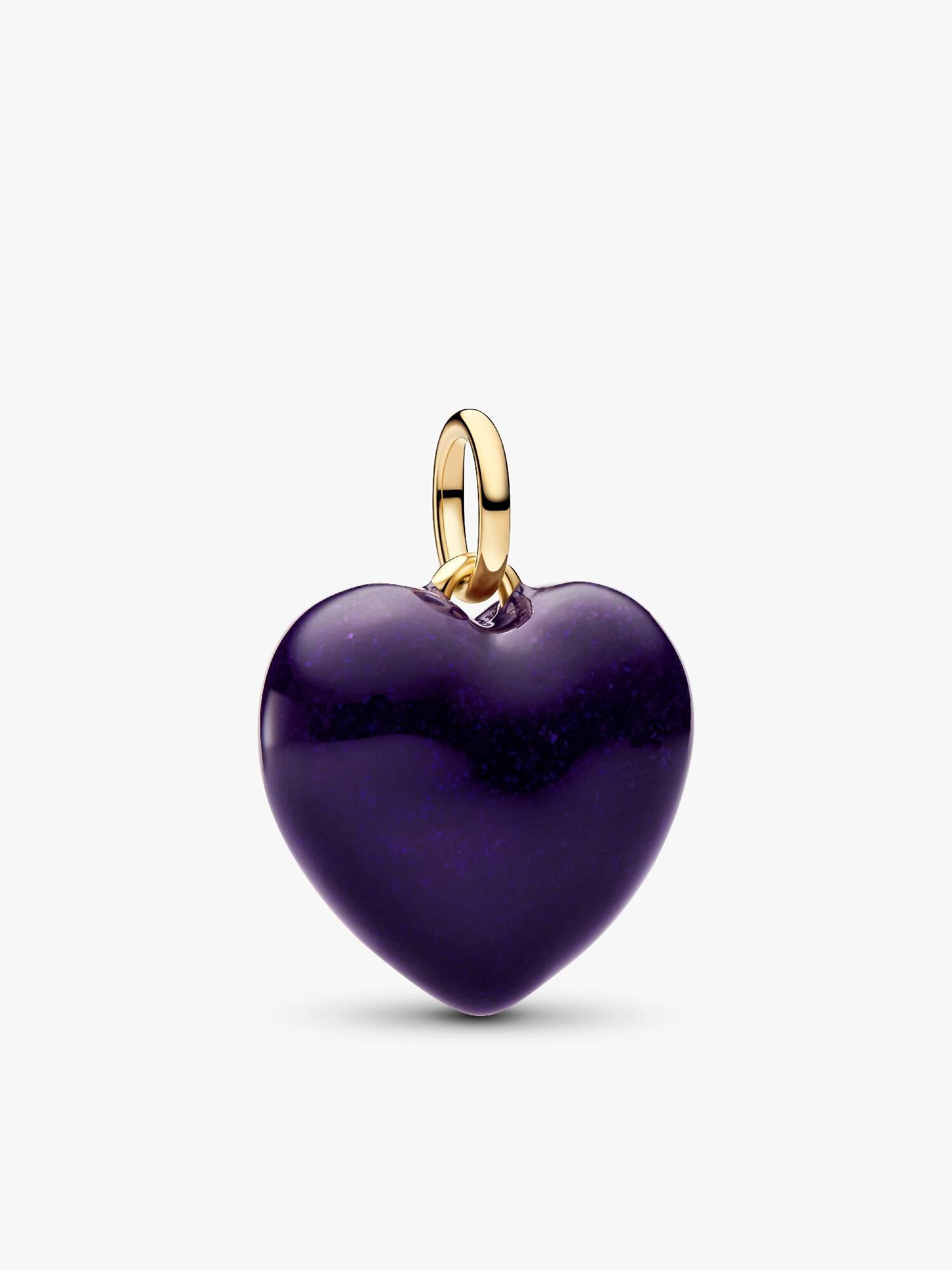 Charm Pendant Cœur Bombé Violet