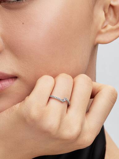 Bague Pavée Fendue Scintillante