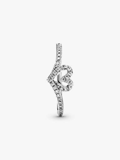 Bague Cœur Chevron Scintillante