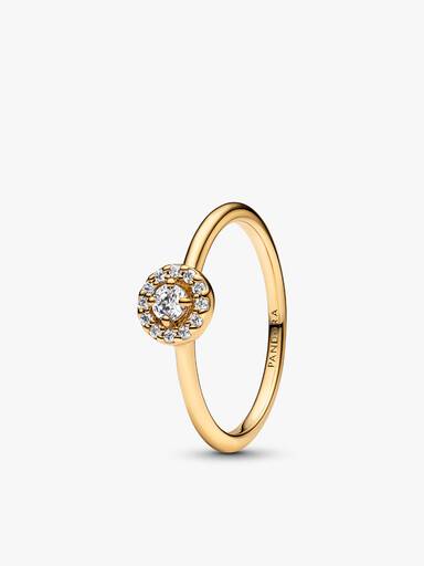 Parure Bague, Collier & Clous d'Oreilles Halo Pavé Rond