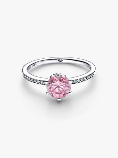Bague Couronne Scintillante Rose