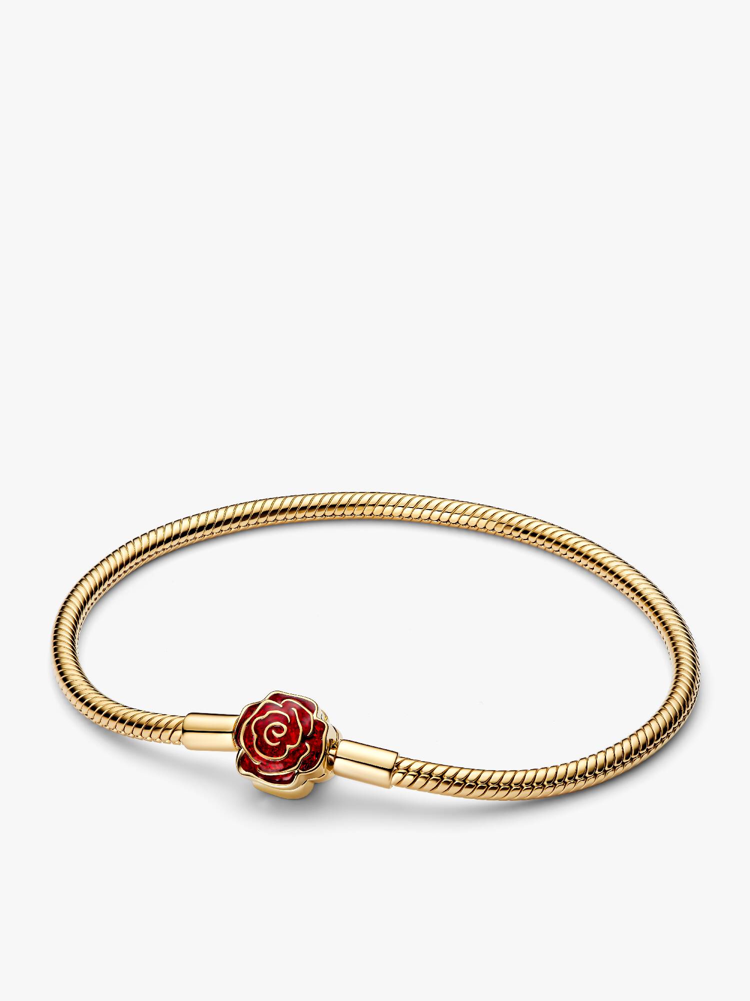 Bracelet Maille Serpent Disney La Belle et La Bête Rose Enchantée