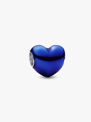 Charm Cœur Bleu Métallique