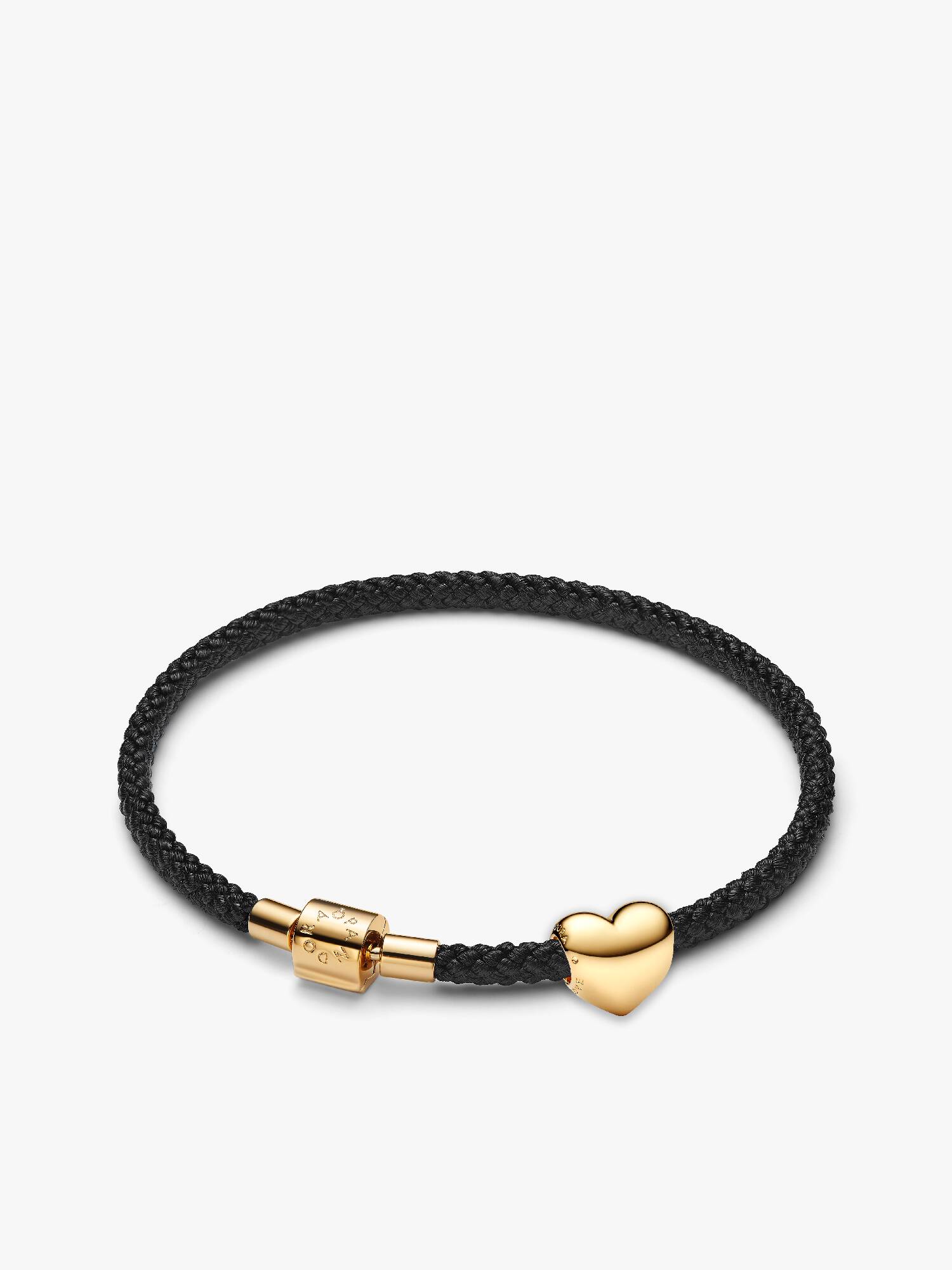 Coffret Cadeau Bracelet Cordon Noir avec Charm Gravable Cœur Be Love