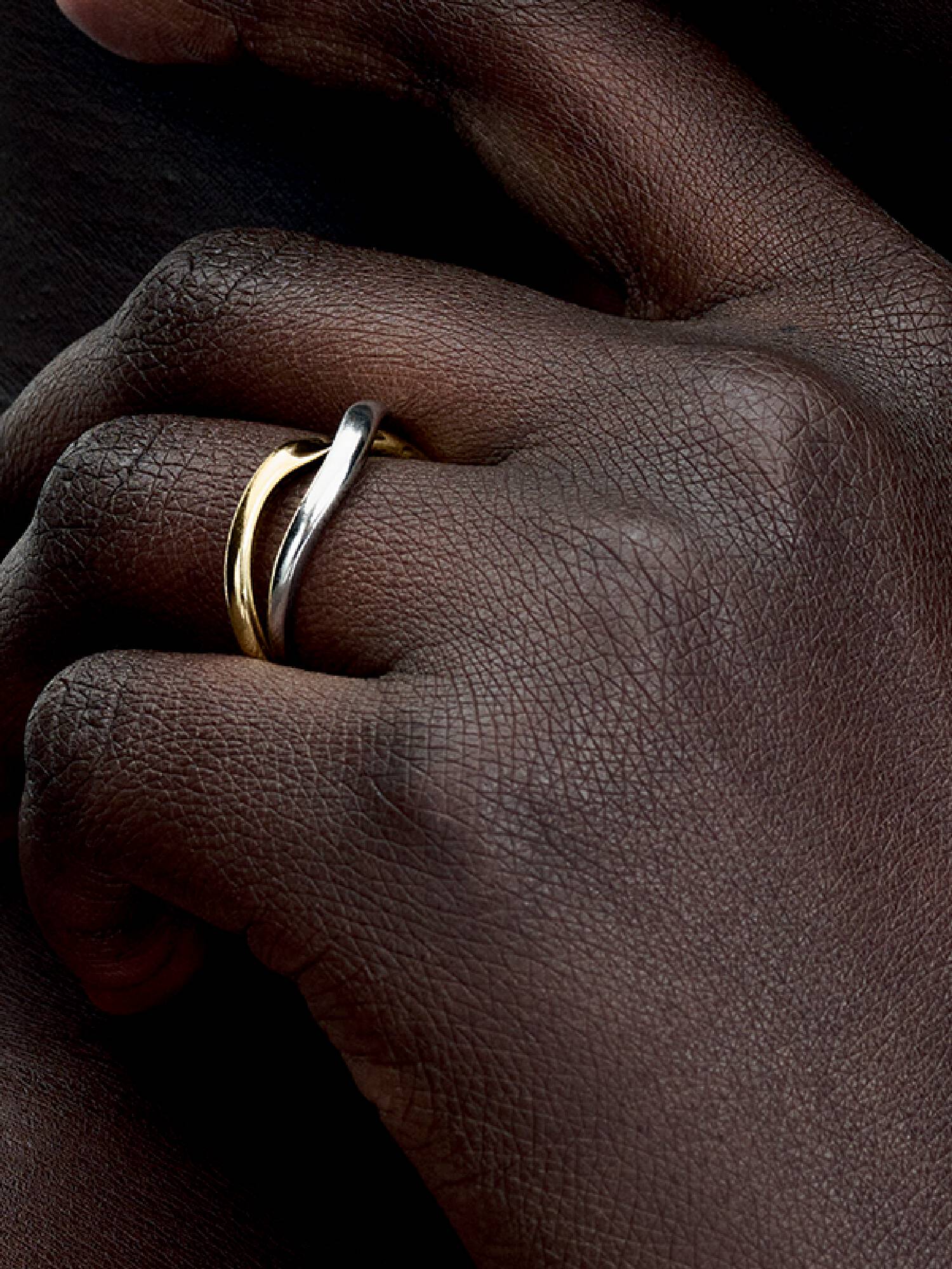 Bague Anneaux Entrelacés Bicolore
