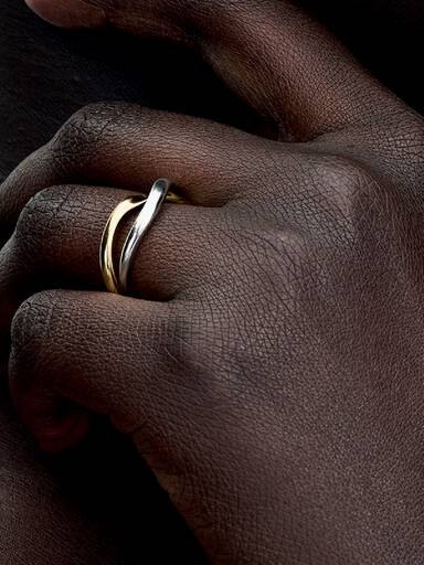 Bague Anneaux Entrelacés Bicolore