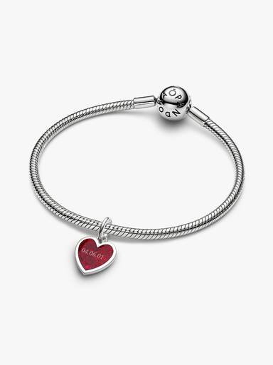Charm Pendant Cœur Bleu Gravable
