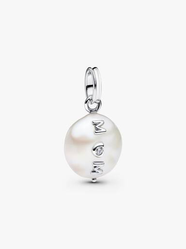 Charm Pendant Mum Perle de Culture d'Eau Douce Traitée Baroque