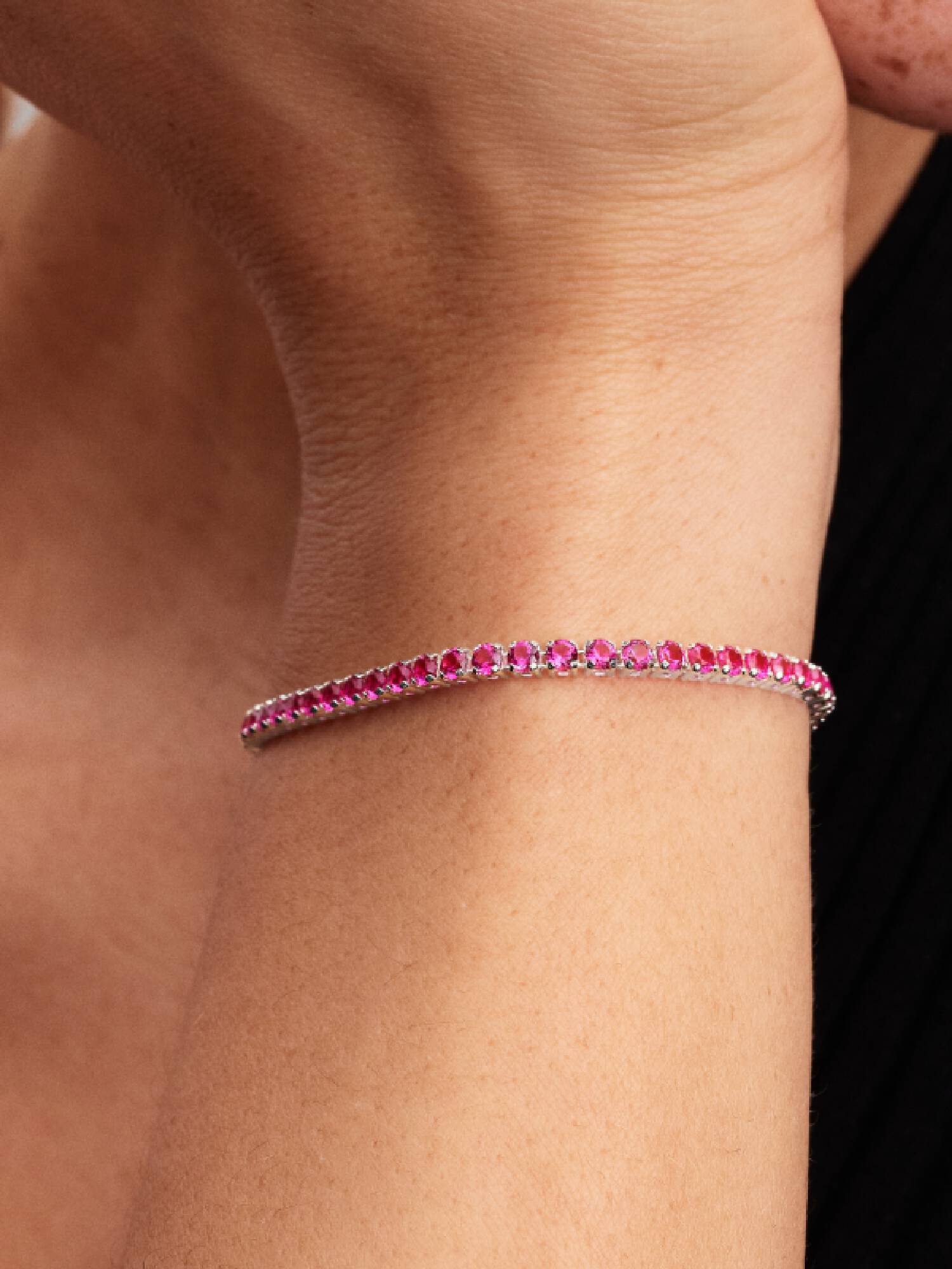 Bracelet Rivière Rose Scintillant