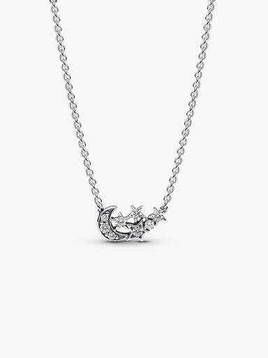 Collier Lune & Étoile Scintillantes