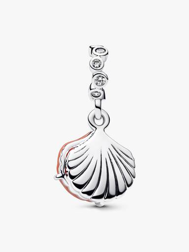 Charm Pendant Double Coquillage Couleur Corail