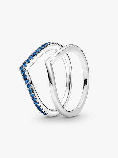 Ensemble de Bagues Wishbone Bleu Profond