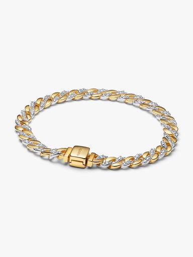 Bracelet Maille Cubaine Pavée Bimatière