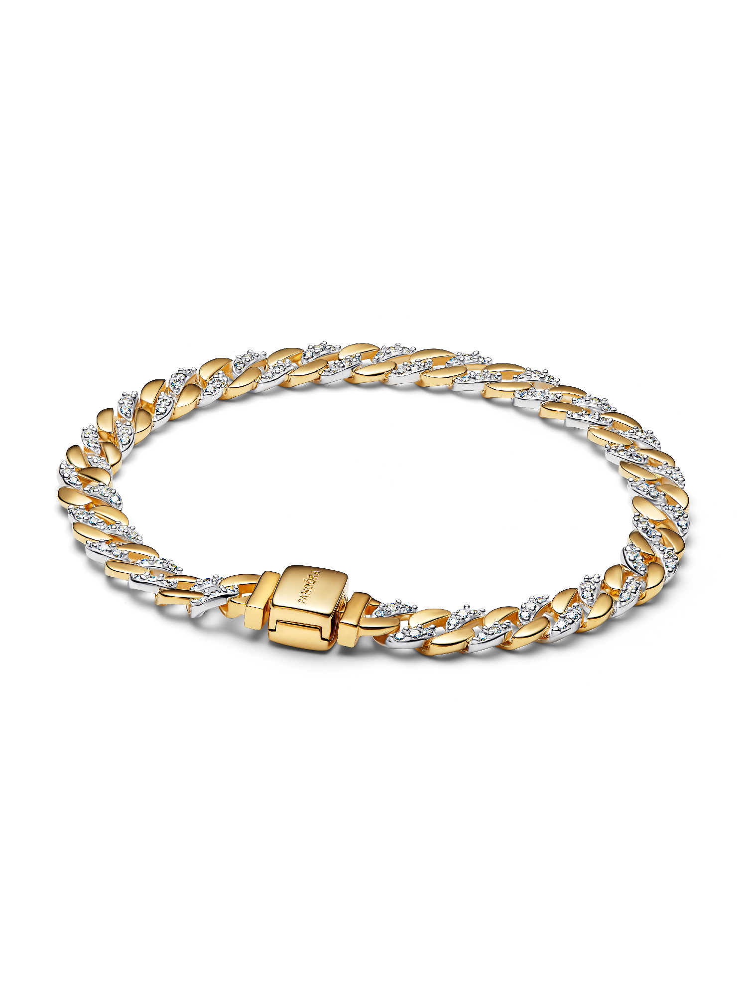 Bracelet Maille Cubaine Pavée Bimatière