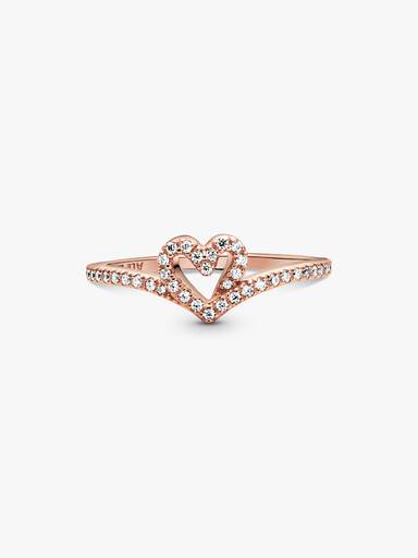 Bague Cœur Chevron Scintillante