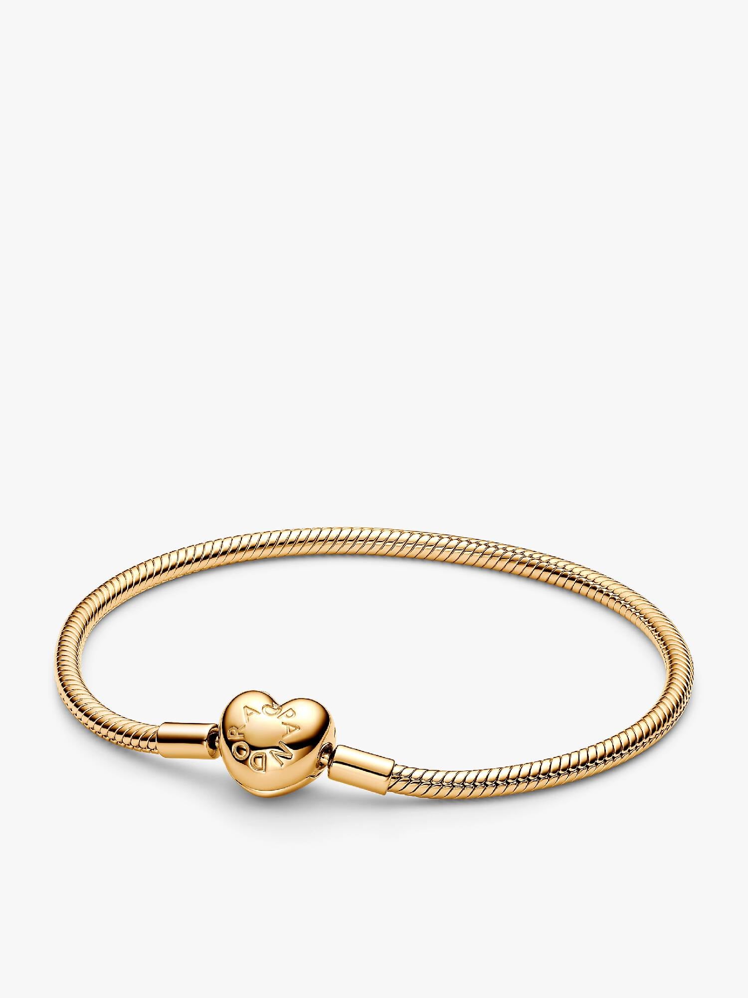 Bracelet Maille Serpent Fermoir Cœur Pandora Moments