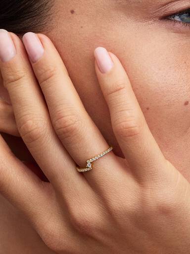 Bague Pavée Fendue Scintillante