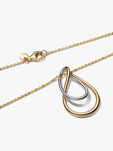 Collier avec Pendentif Double Bimatière