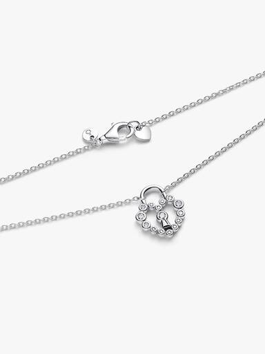 Collier avec Pendentif Cadenas Cœur Scintillant