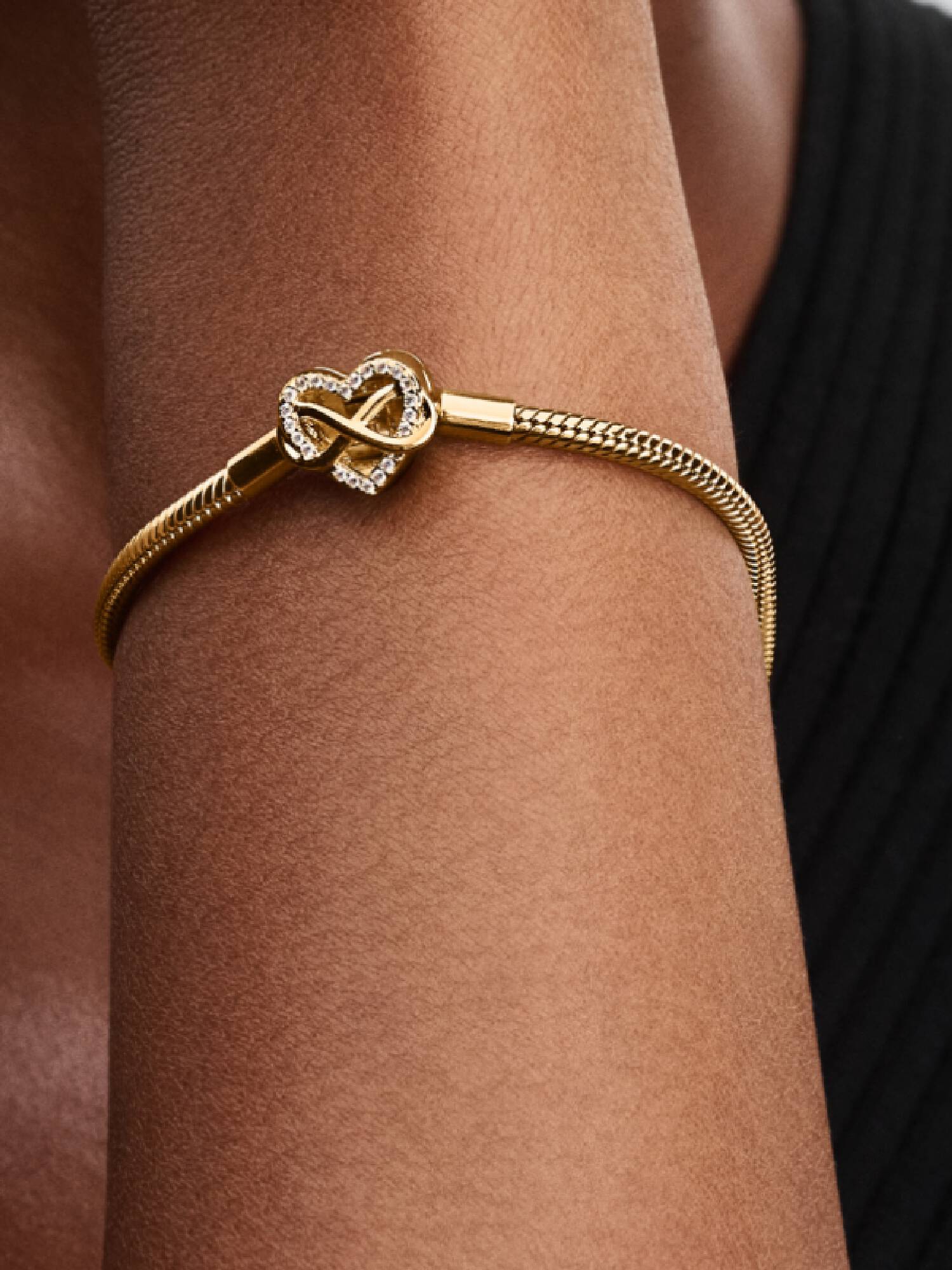 Bracelet Maille Serpent Fermoir Cœur de l'Infini Scintillant