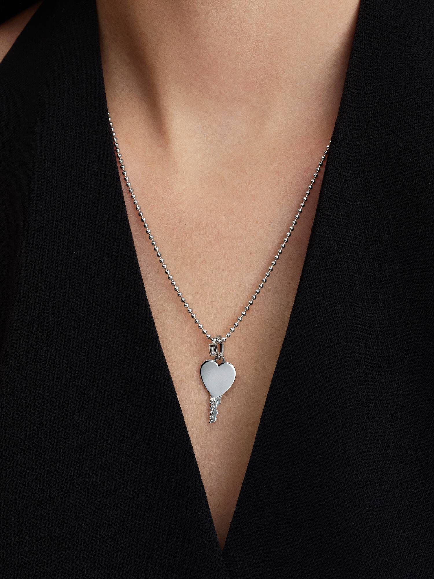 Pendentif Clé Cœur Gravable