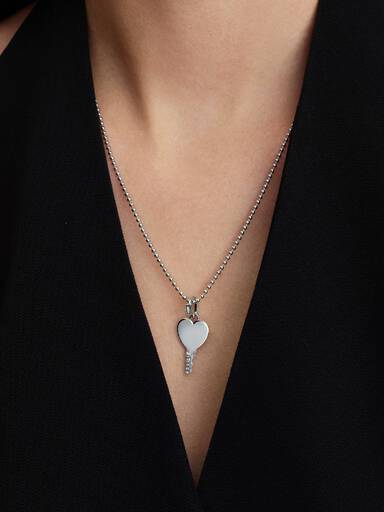 Pendentif Clé Cœur Gravable