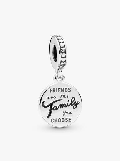 Charm Pendant Famille de Cœur en Argent