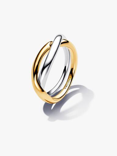 Bague Anneaux Entrelacés Bicolore
