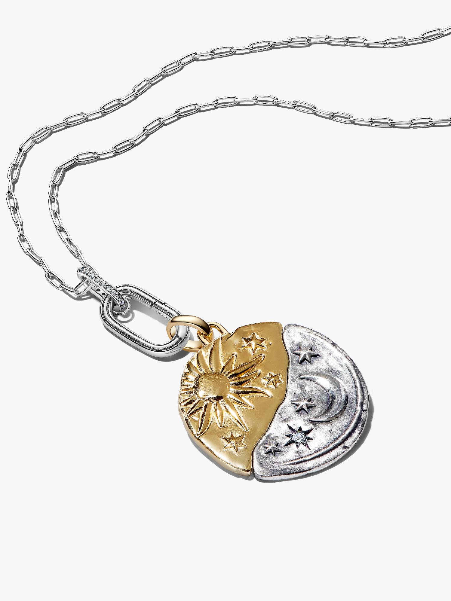 Coffret Cadeau Collier Médaillon XL Soleil et Lune