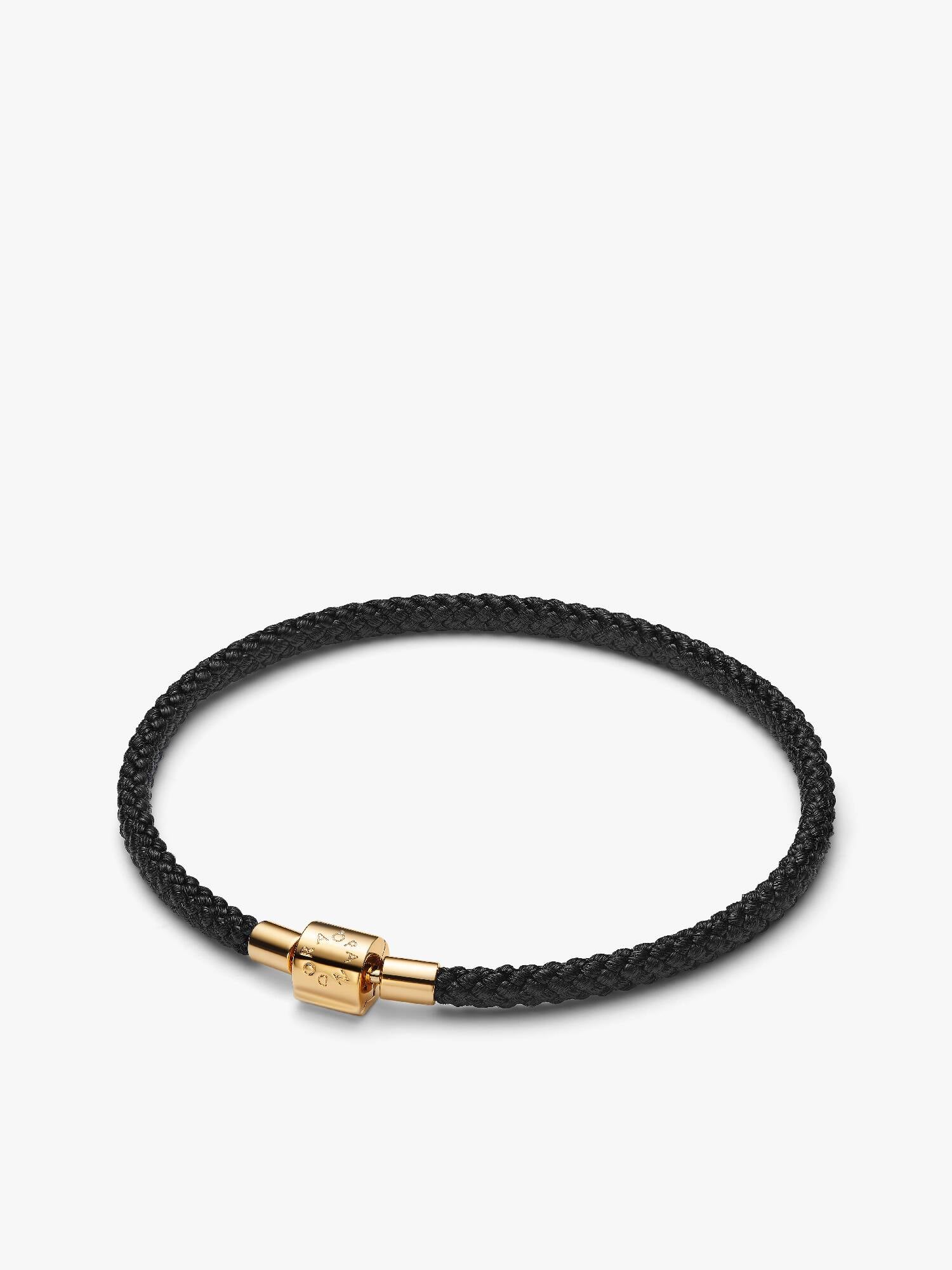 Bracelet Cordon Noir Brillant Doré