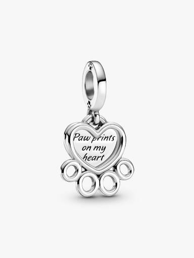 Charm Pendant Cœurs & Empreinte de Pattes