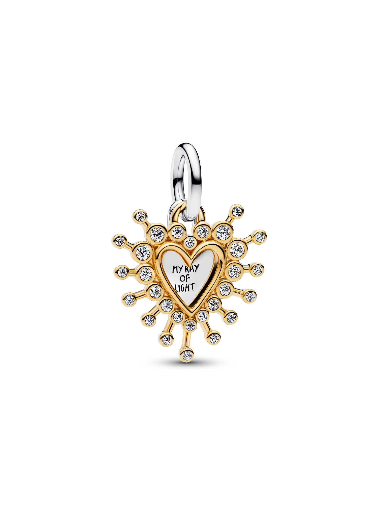 Charm Pendant Double Cœur Étincelant
