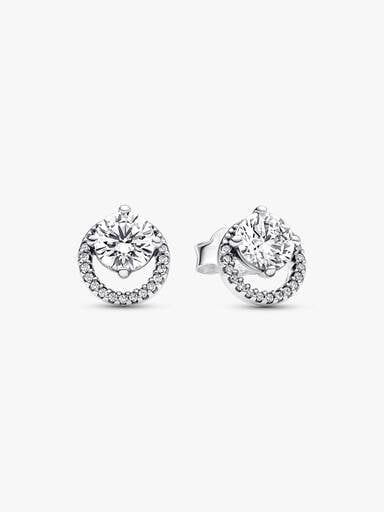 Clous d'Oreilles Halo Rond Scintillant
