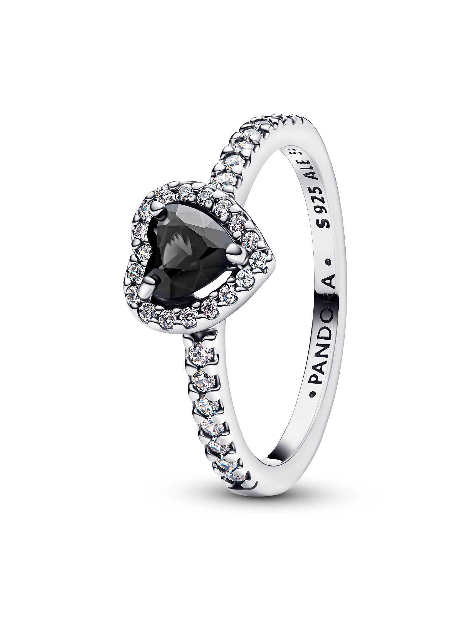 Bague Cœur Noir Surélevé