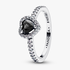 Bague Cœur Noir Surélevé Bague Cœur Noir Surélevé