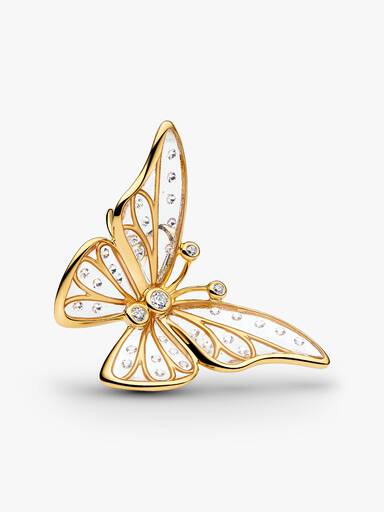 Charm Papillon XL Ajouré Doré