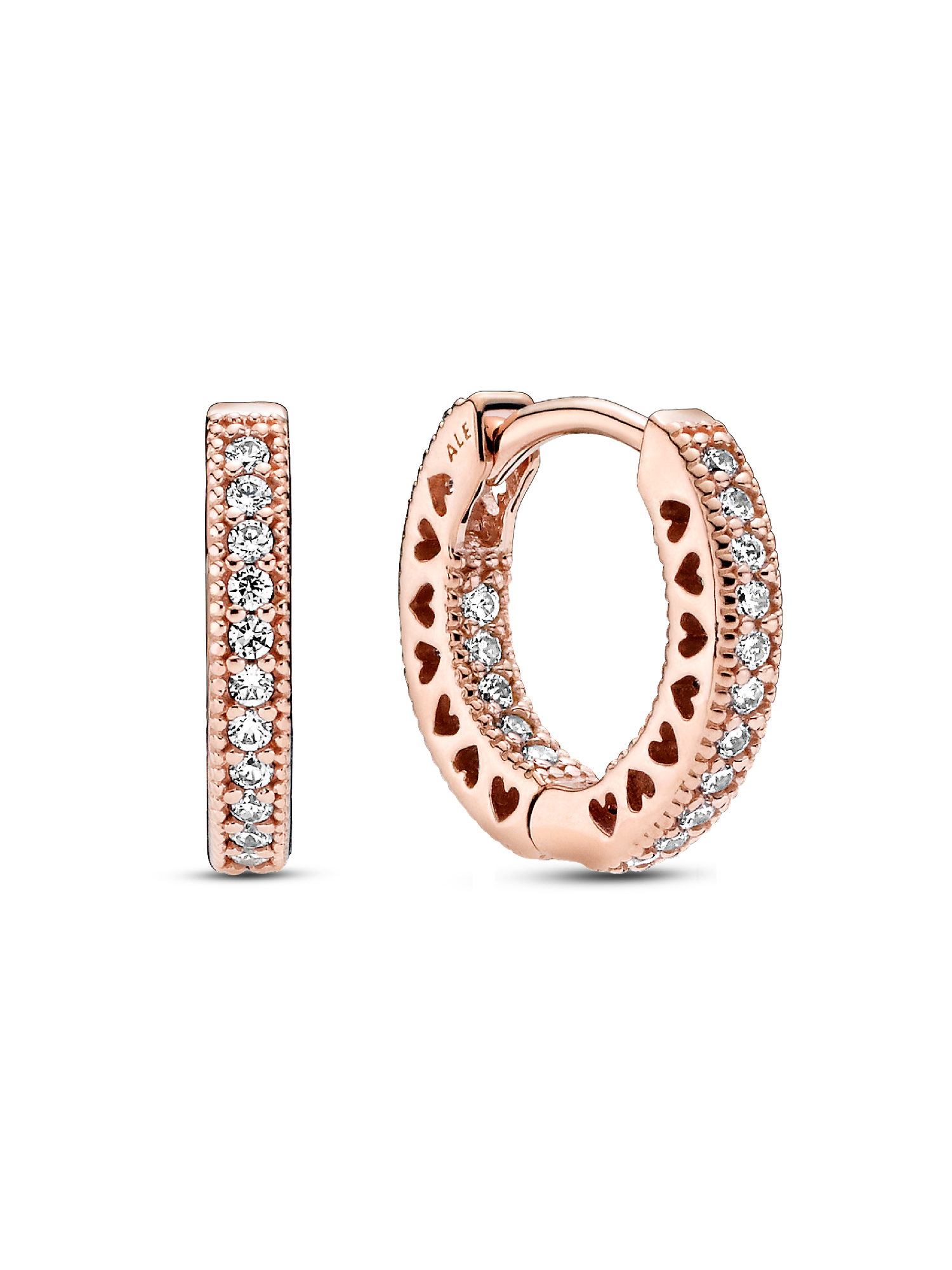 Boucles d'Oreilles Créoles Cœur Pavé