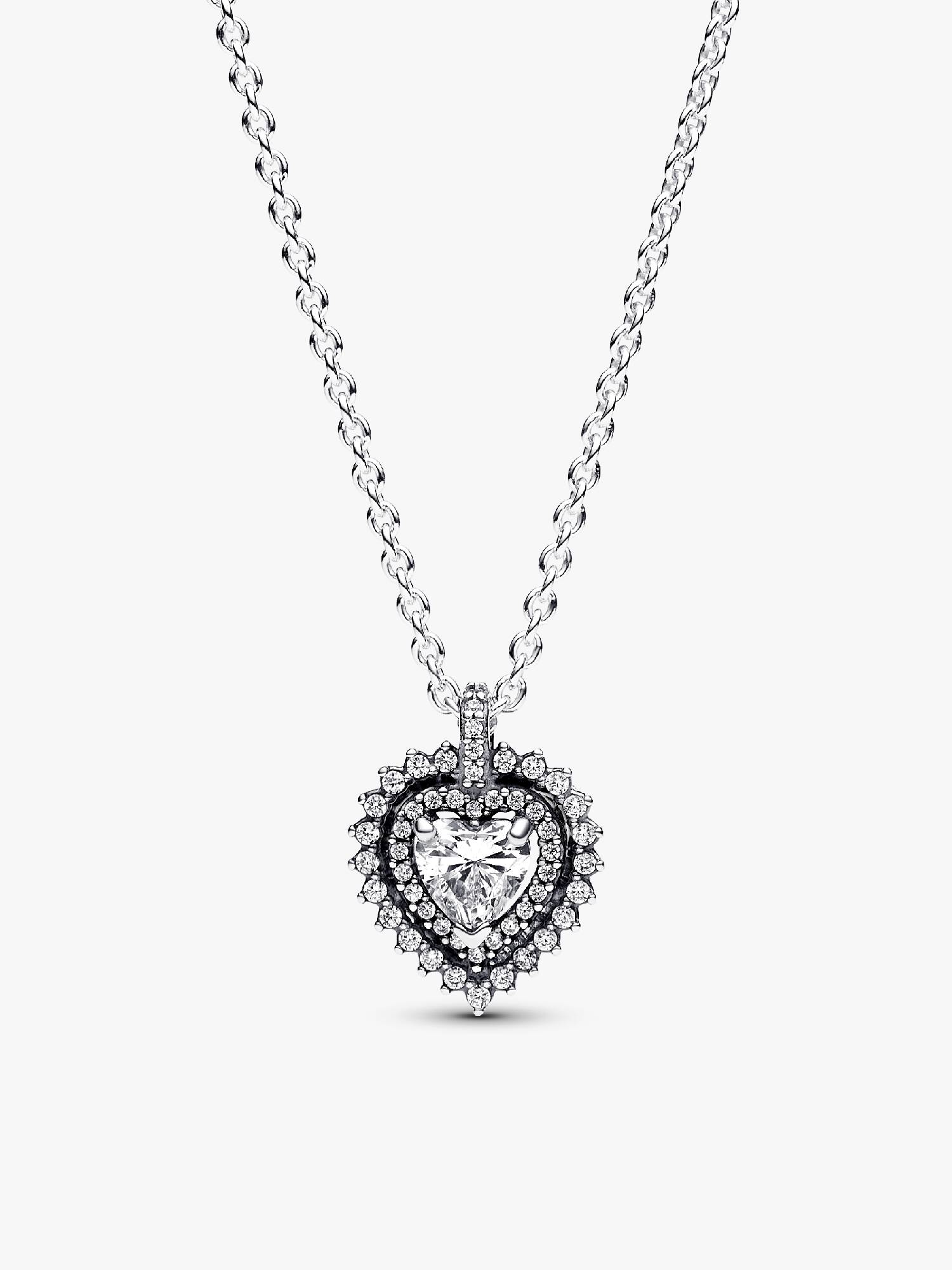 Collier à Pendentif Halo Cœur Scintillant