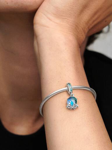 Charm Pendant Poulpe Adorable en Verre de Murano