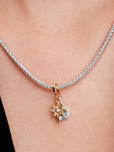 Charm Pendant Étoile Polaire Gravable Diamant de Synthèse
