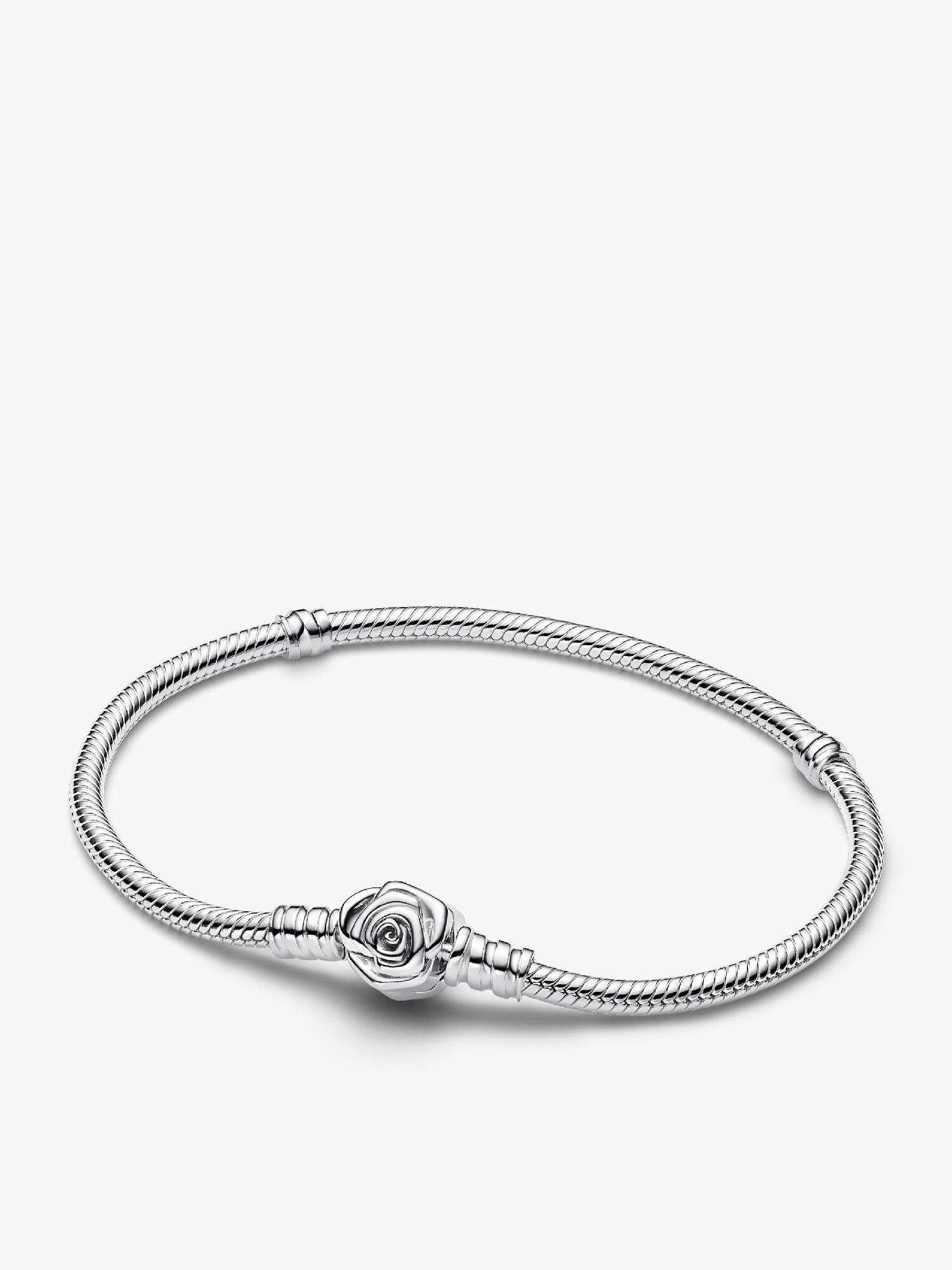 Bracelet Maille Serpent Fermoir Rose en Fleur