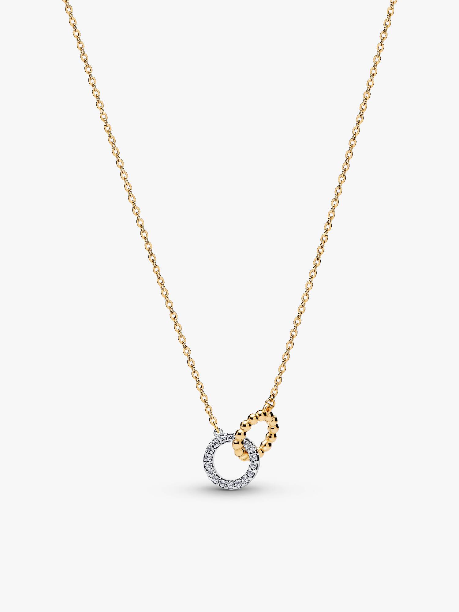 Collier Cercles Imbriqués Pavé et Sphère Bimatière