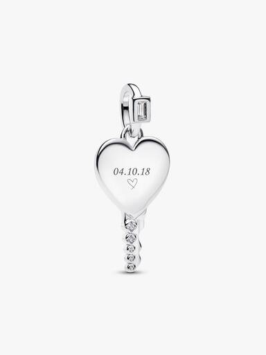 Pendentif Clé Cœur Gravable